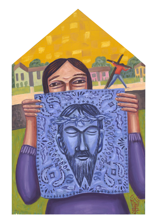 vVeronica's veil wipes jesus face